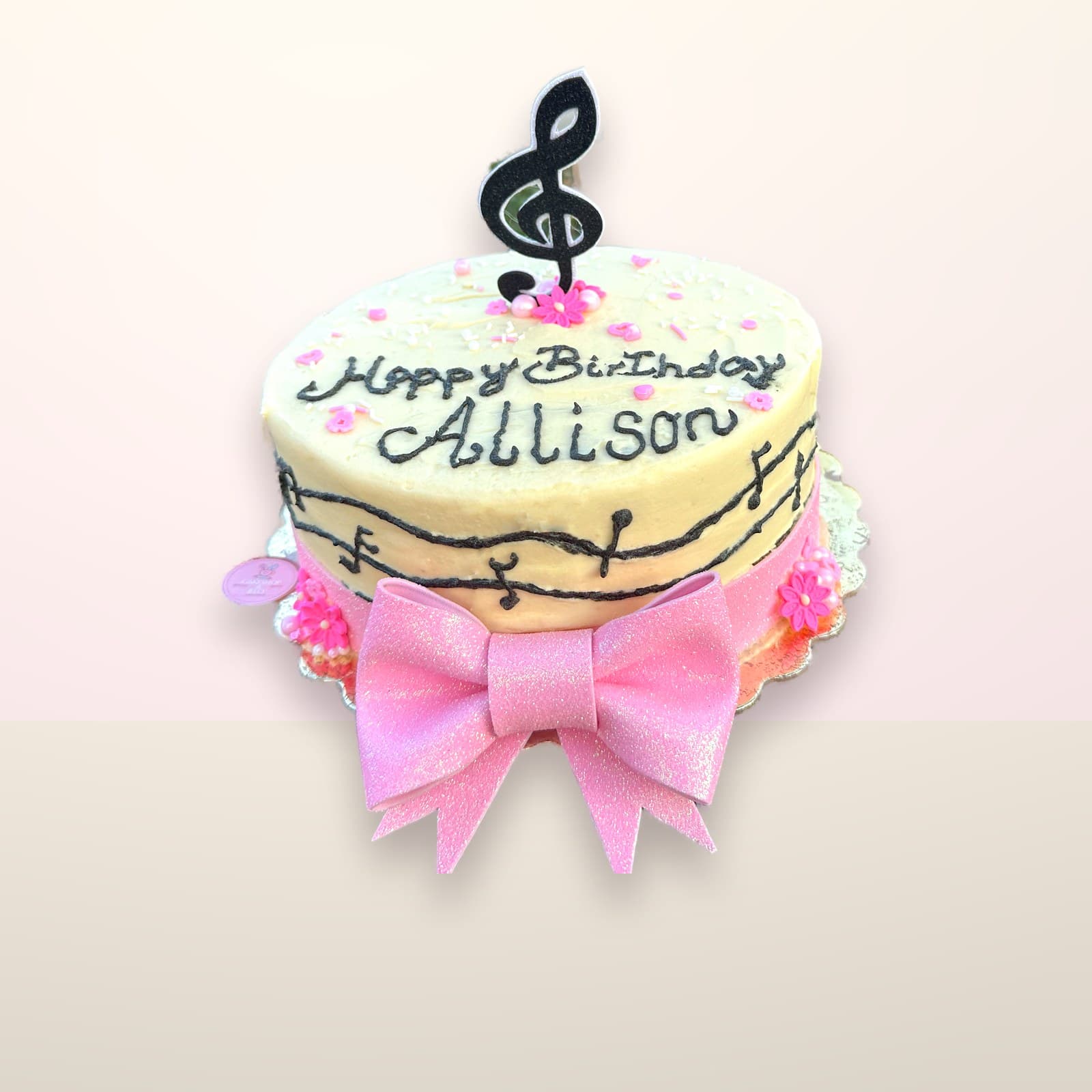 Torta decorada Rosada con Nombre