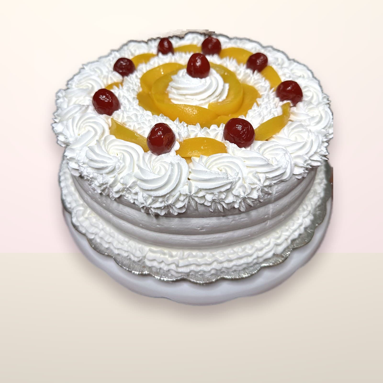 Torta con frutas Durazno y Crema